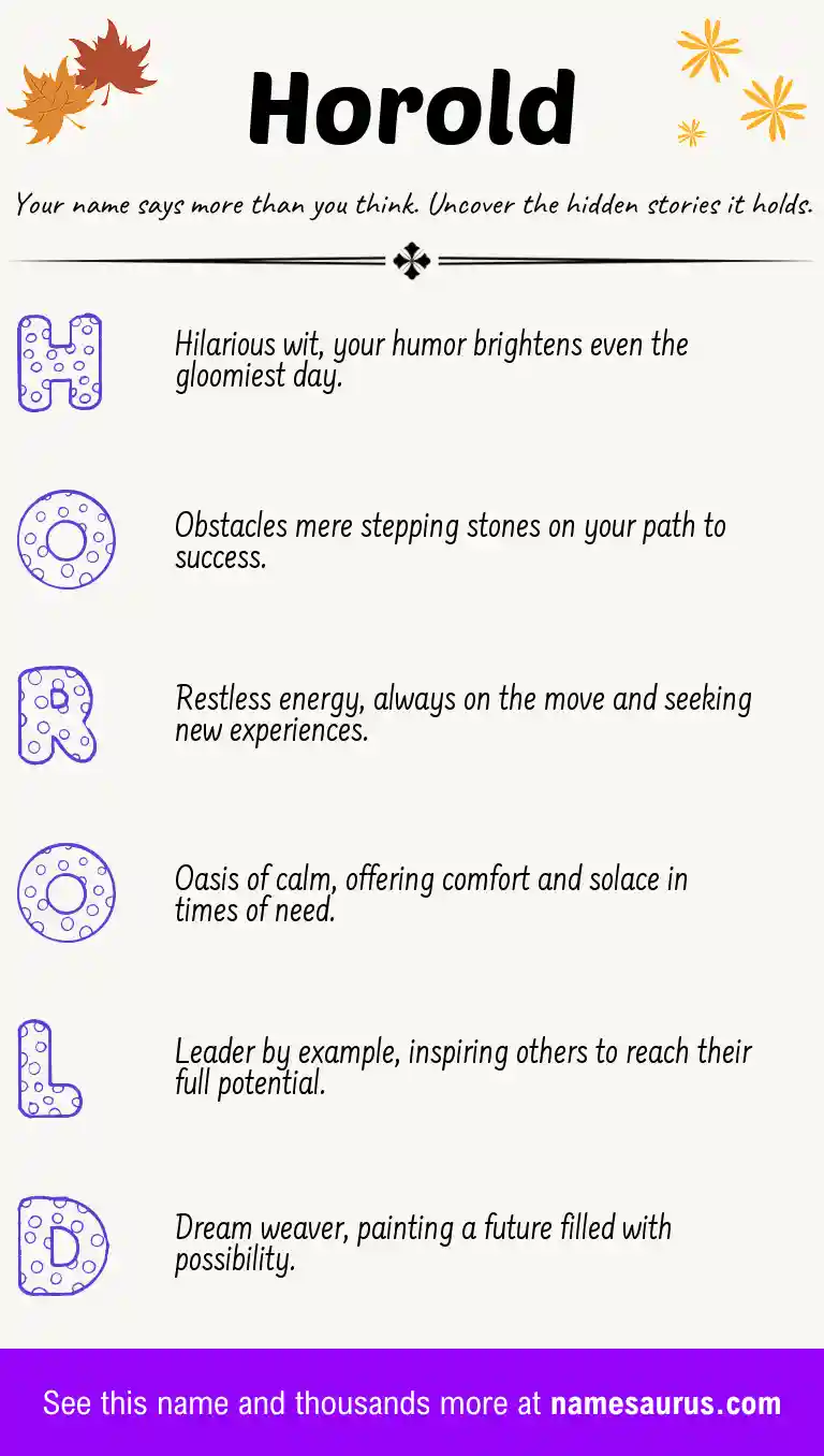 Acrostic poem about Horold.