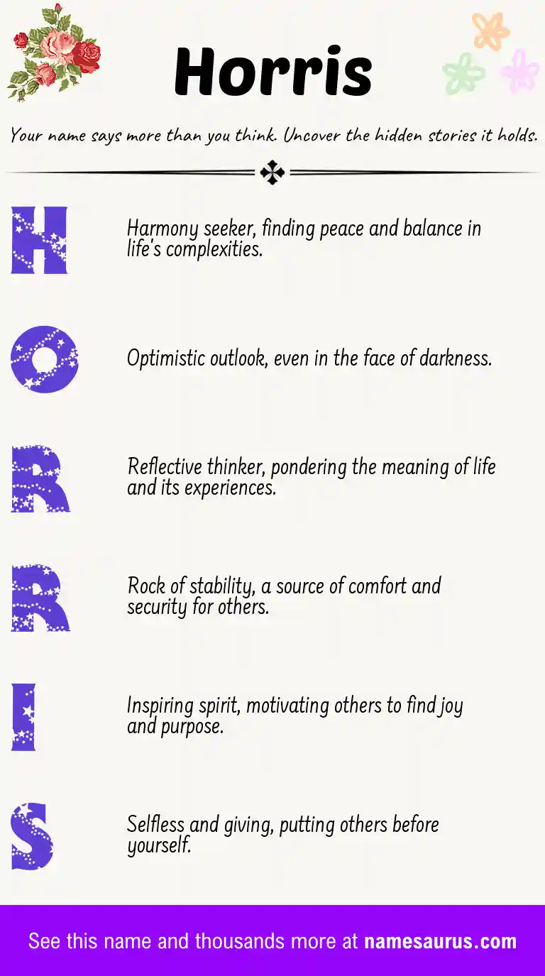 Acrostic poem about Horris.