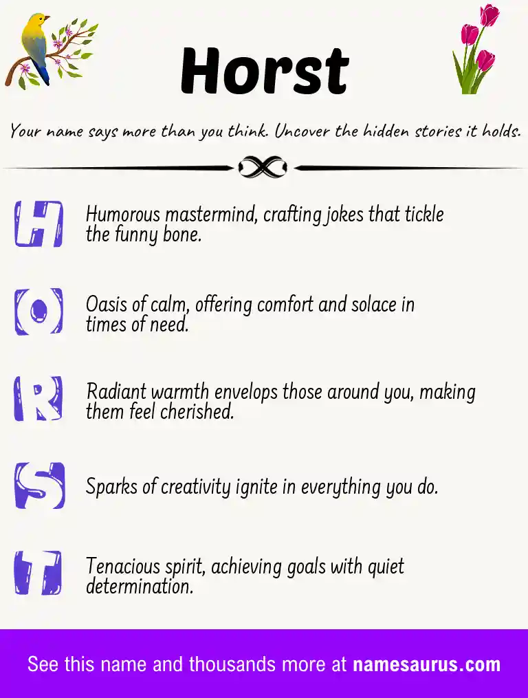 Acrostic poem about Horst.