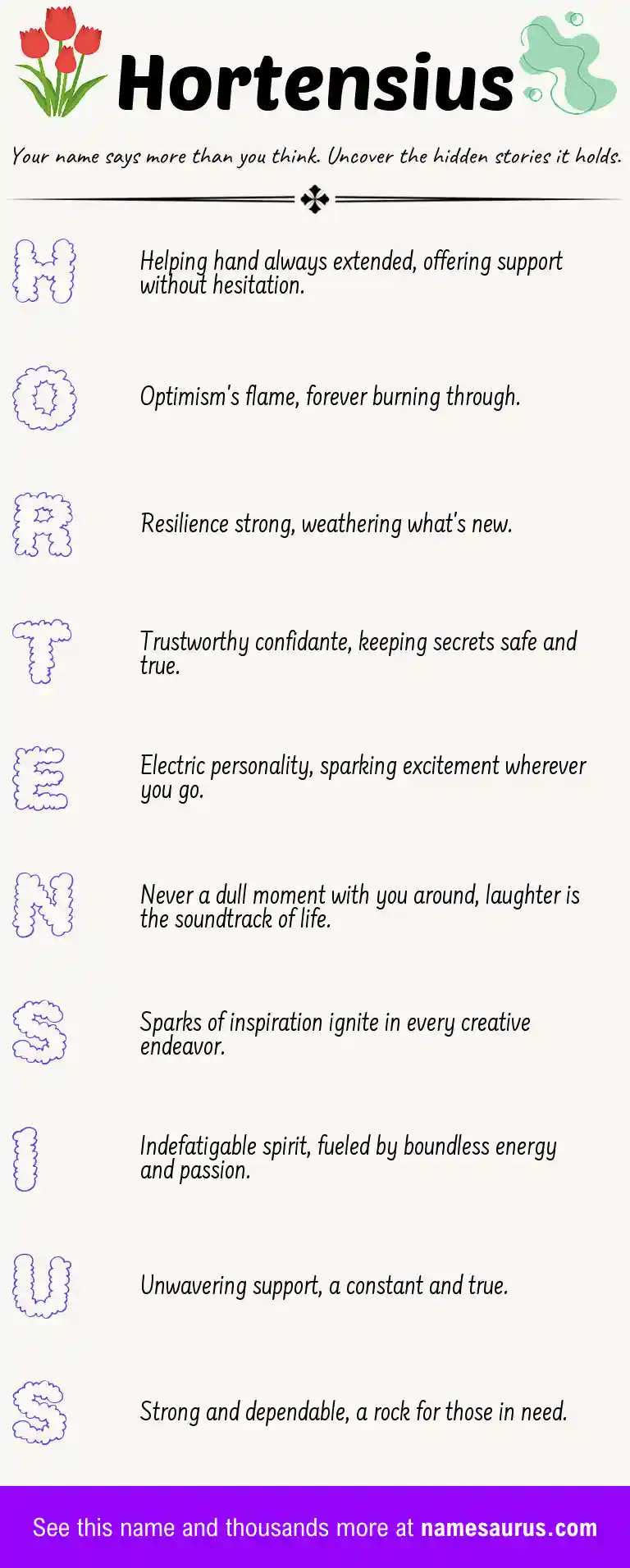 Acrostic poem about Hortensius.