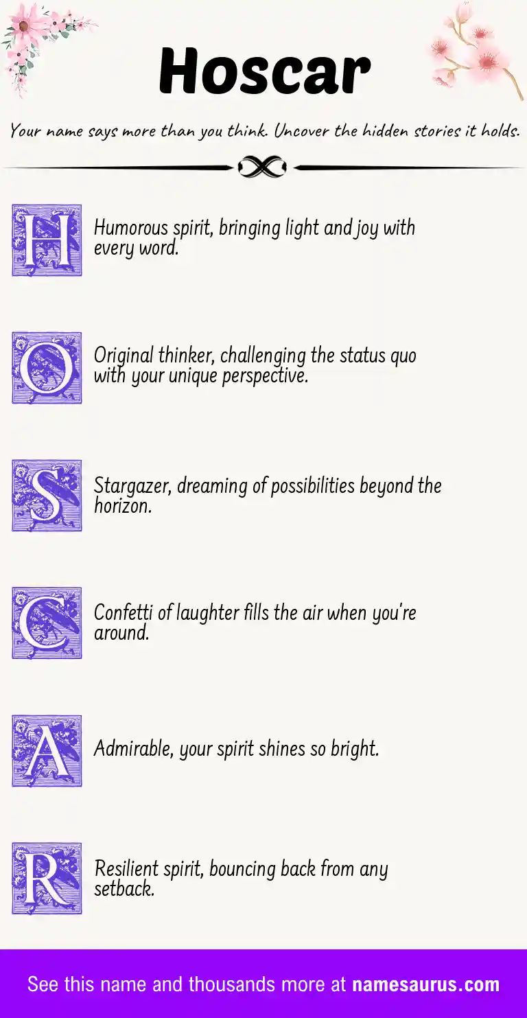 Acrostic poem about Hoscar.