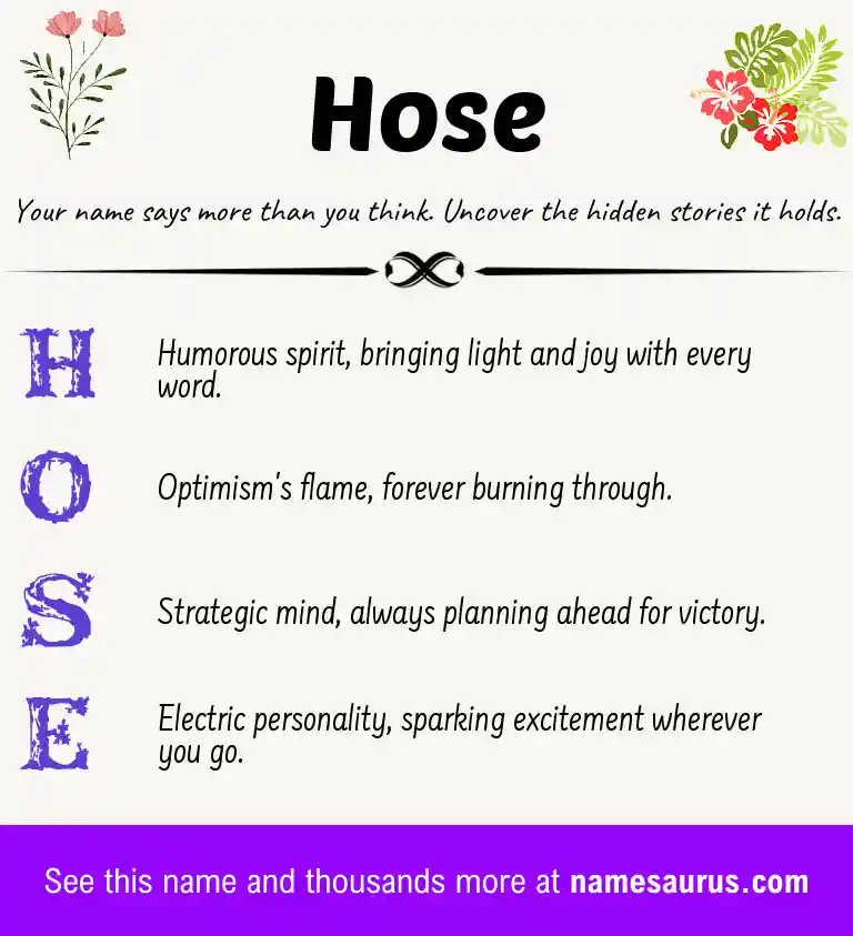 Acrostic poem about Hose.