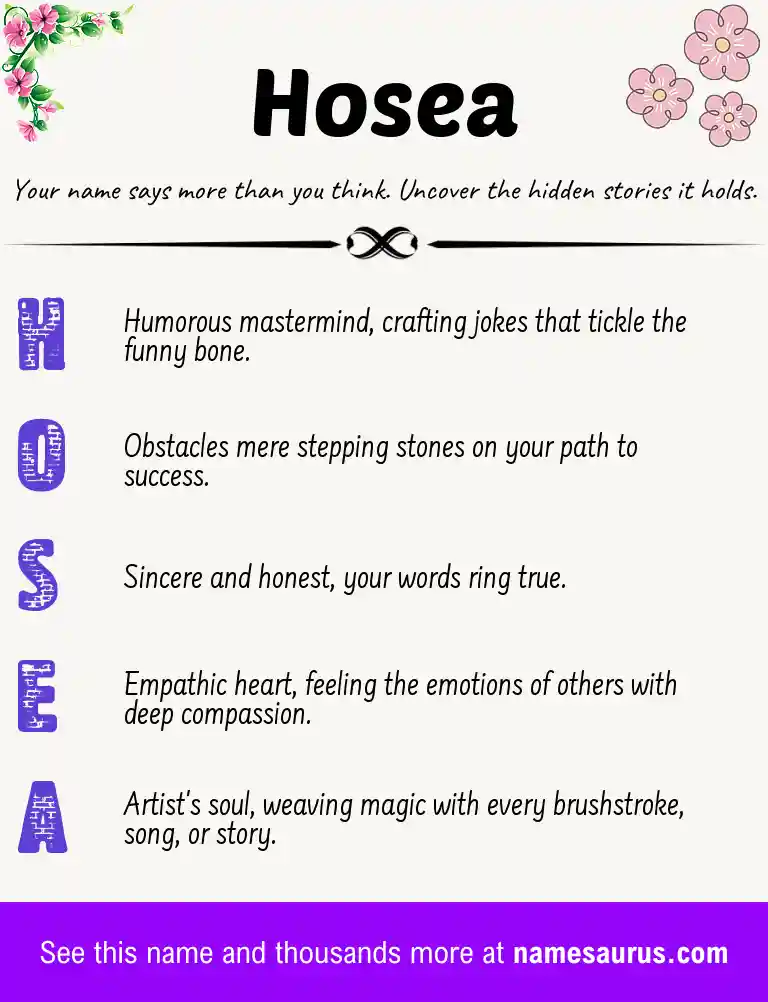 Acrostic poem about Hosea.