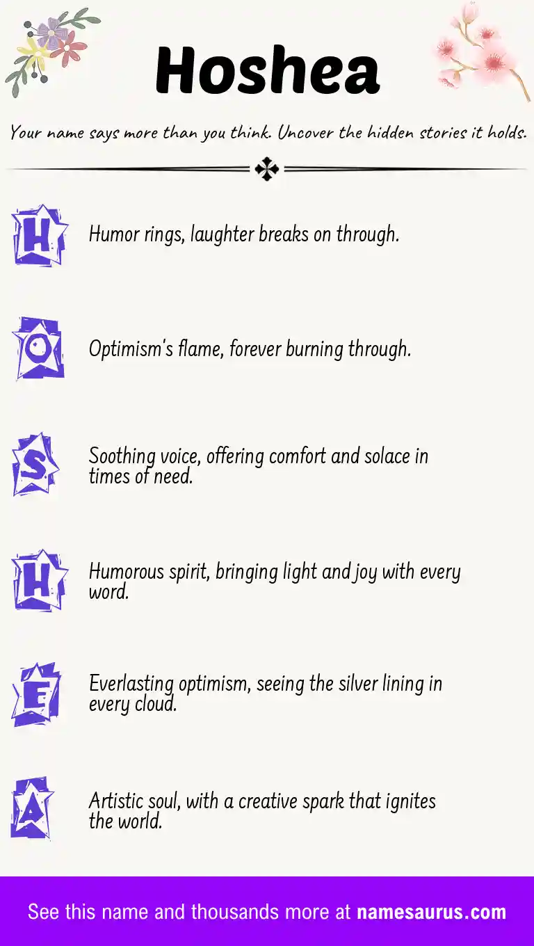 Acrostic poem about Hoshea.