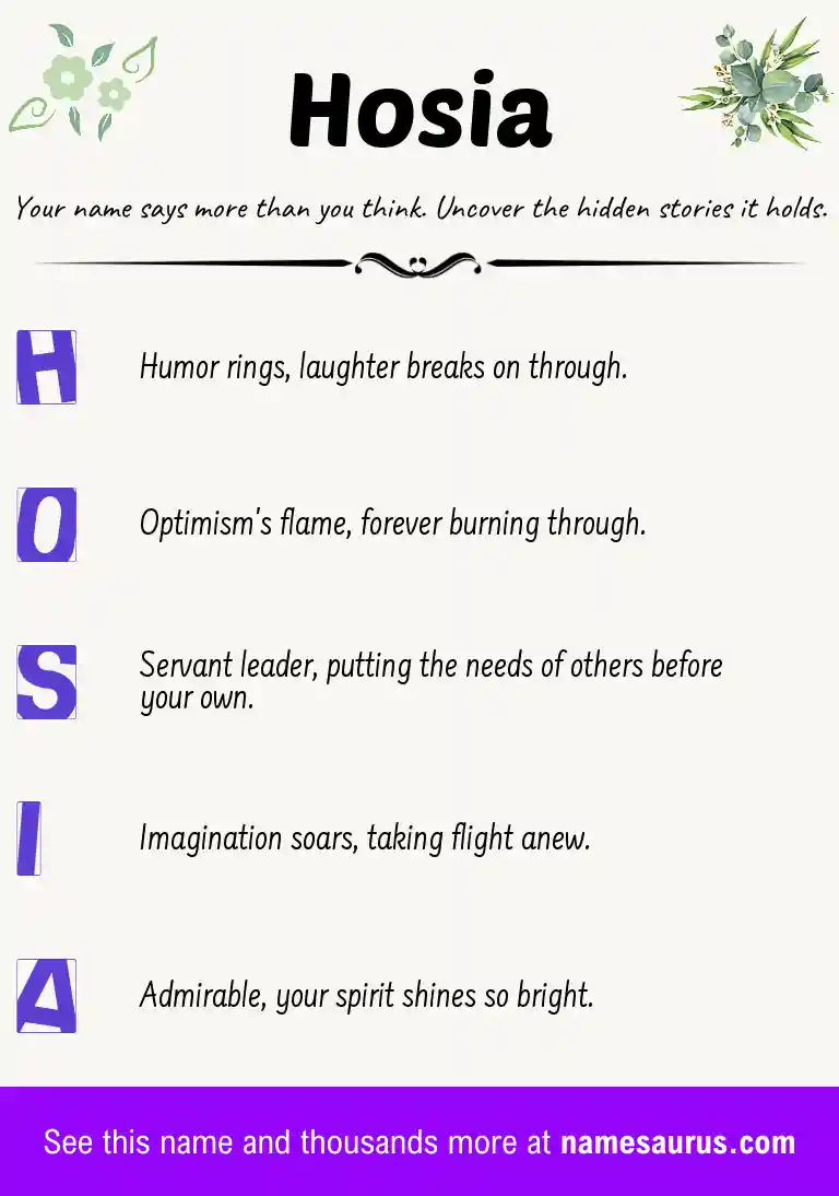 Acrostic poem about Hosia.