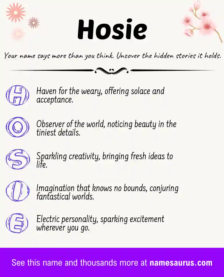 Acrostic poem about Hosie.