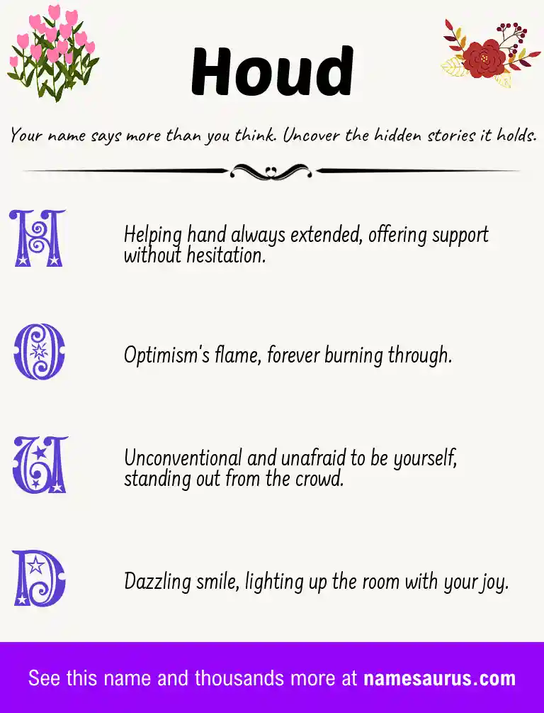 Acrostic poem about Houd.