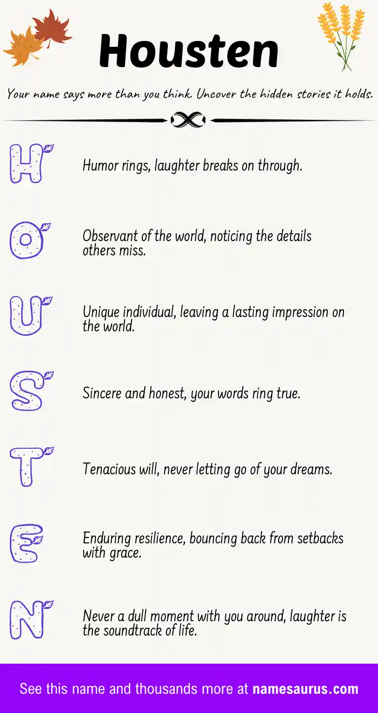 Acrostic poem about Housten.