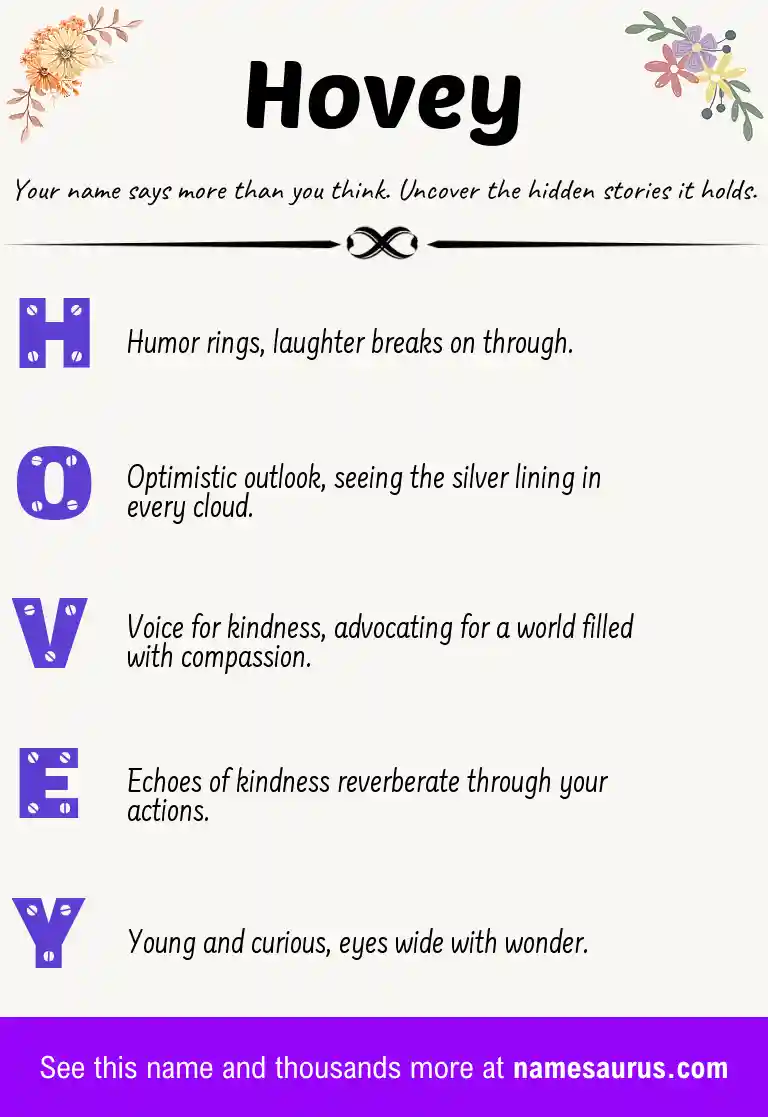 Acrostic poem about Hovey.