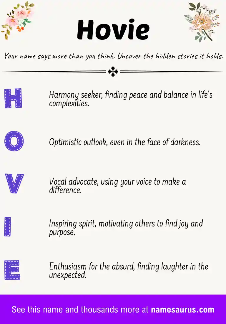 Acrostic poem about Hovie.