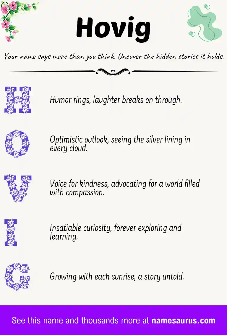 Acrostic poem about Hovig.