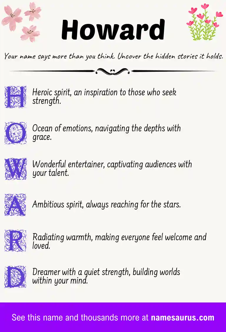 Acrostic poem about Howard.