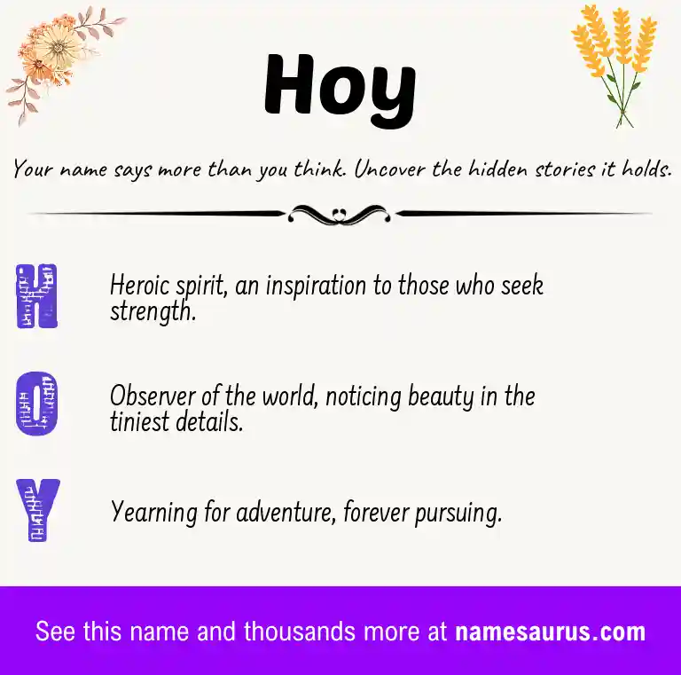 Acrostic poem about Hoy.
