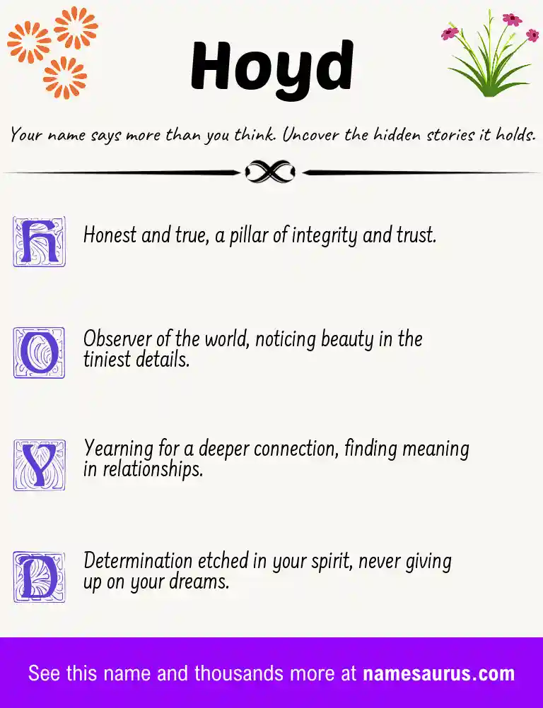 Acrostic poem about Hoyd.