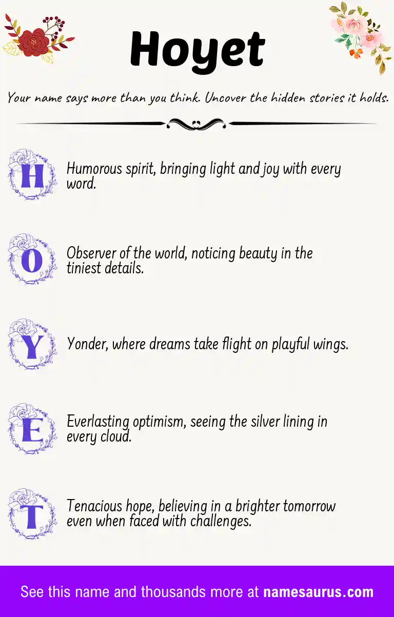 Acrostic poem about Hoyet.