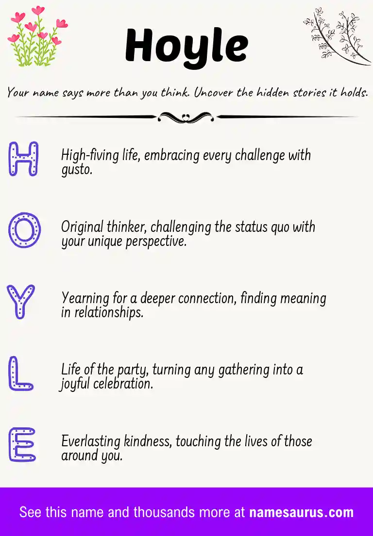 Acrostic poem about Hoyle.