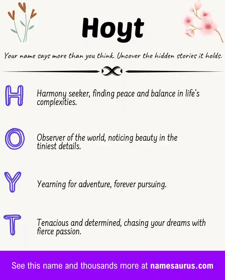 Acrostic poem about Hoyt.
