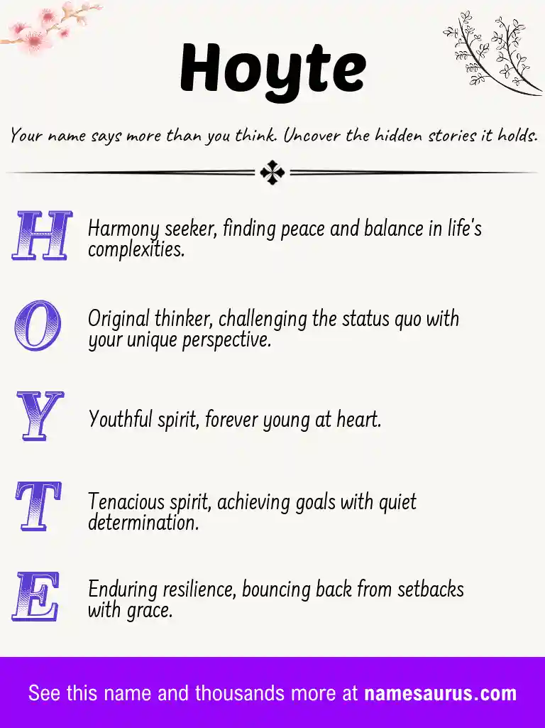 Acrostic poem about Hoyte.