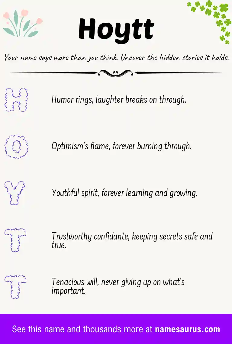 Acrostic poem about Hoytt.