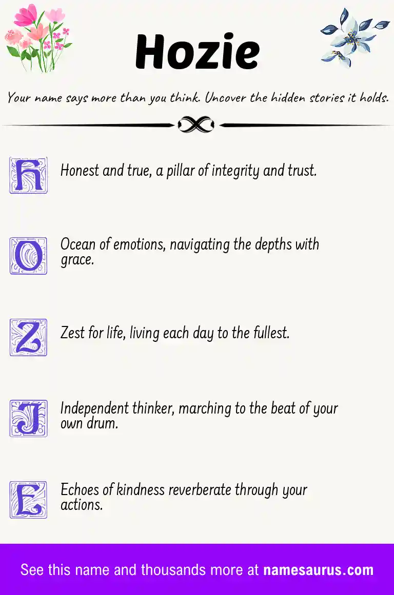 Acrostic poem about Hozie.