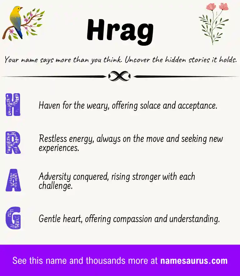 Acrostic poem about Hrag.