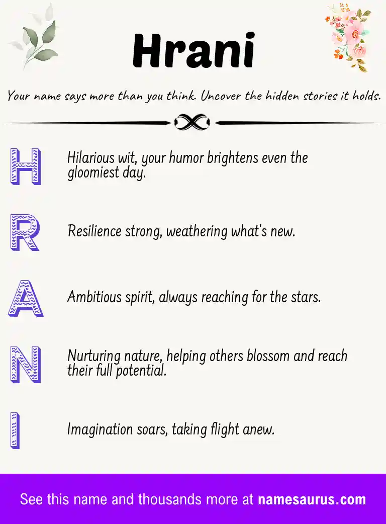 Acrostic poem about Hrani.