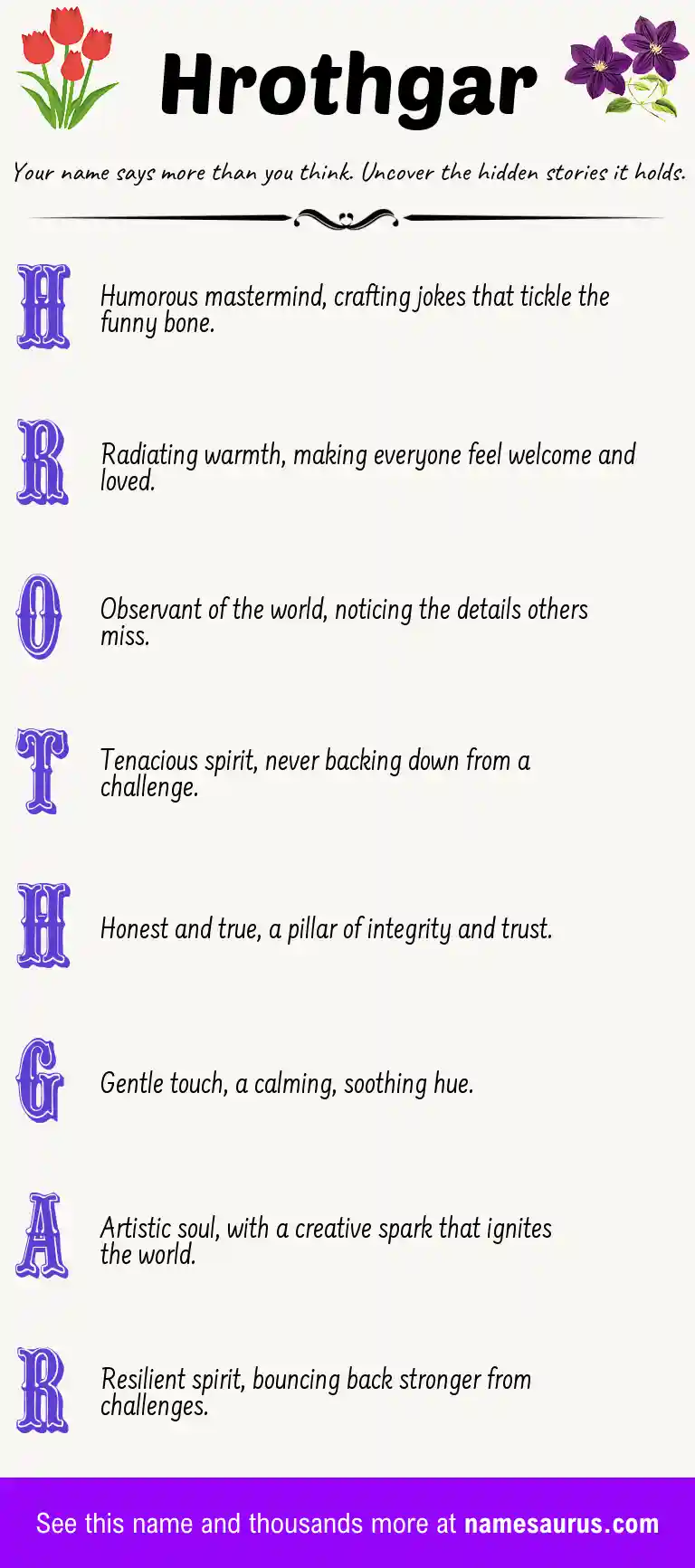 Acrostic poem about Hrothgar.