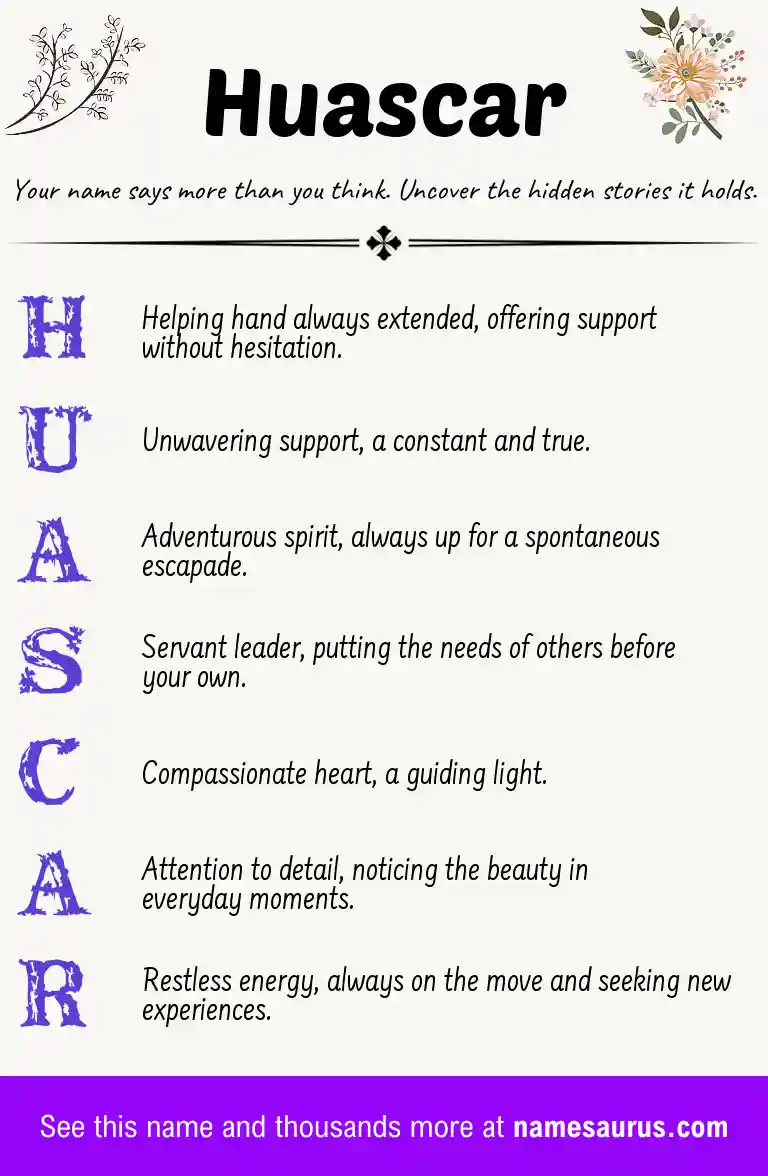 Acrostic poem about Huascar.