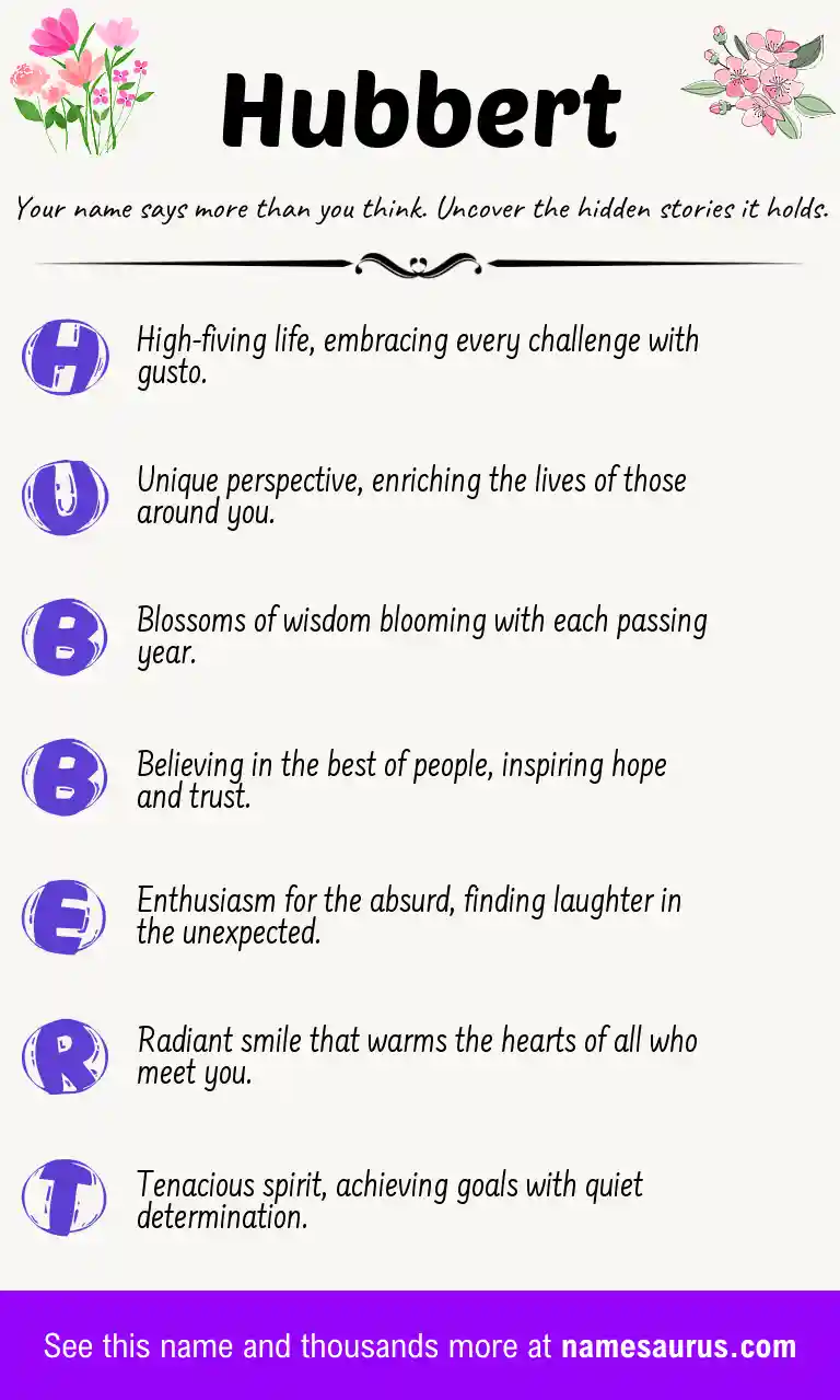 Acrostic poem about Hubbert.