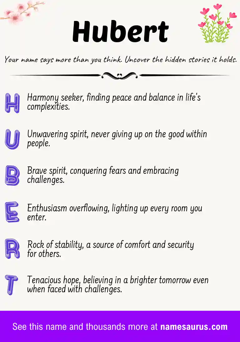 Acrostic poem about Hubert.
