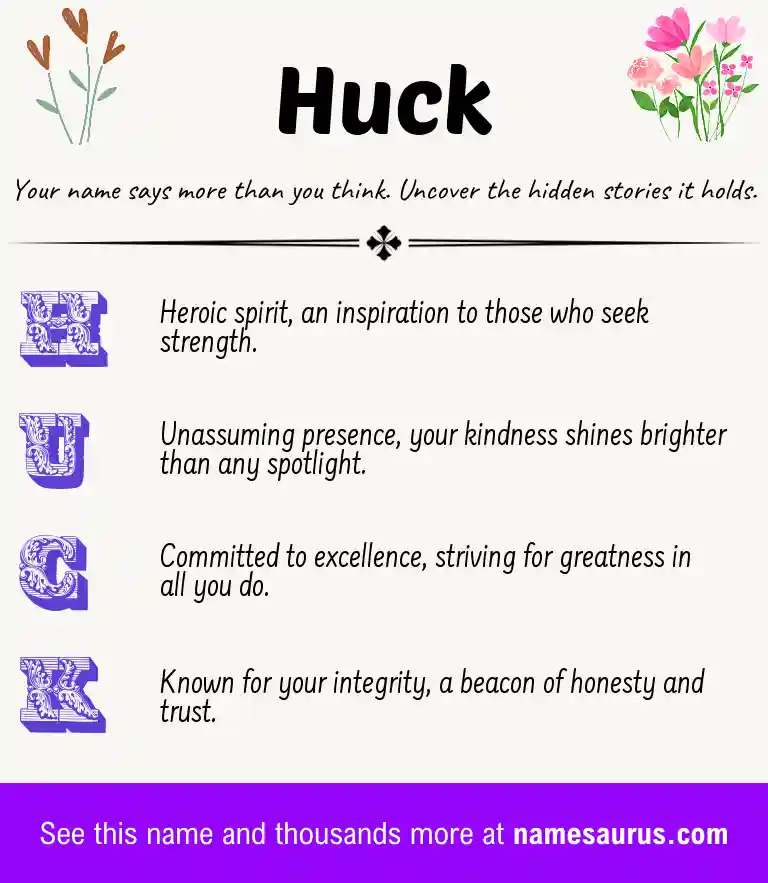 Acrostic poem about Huck.