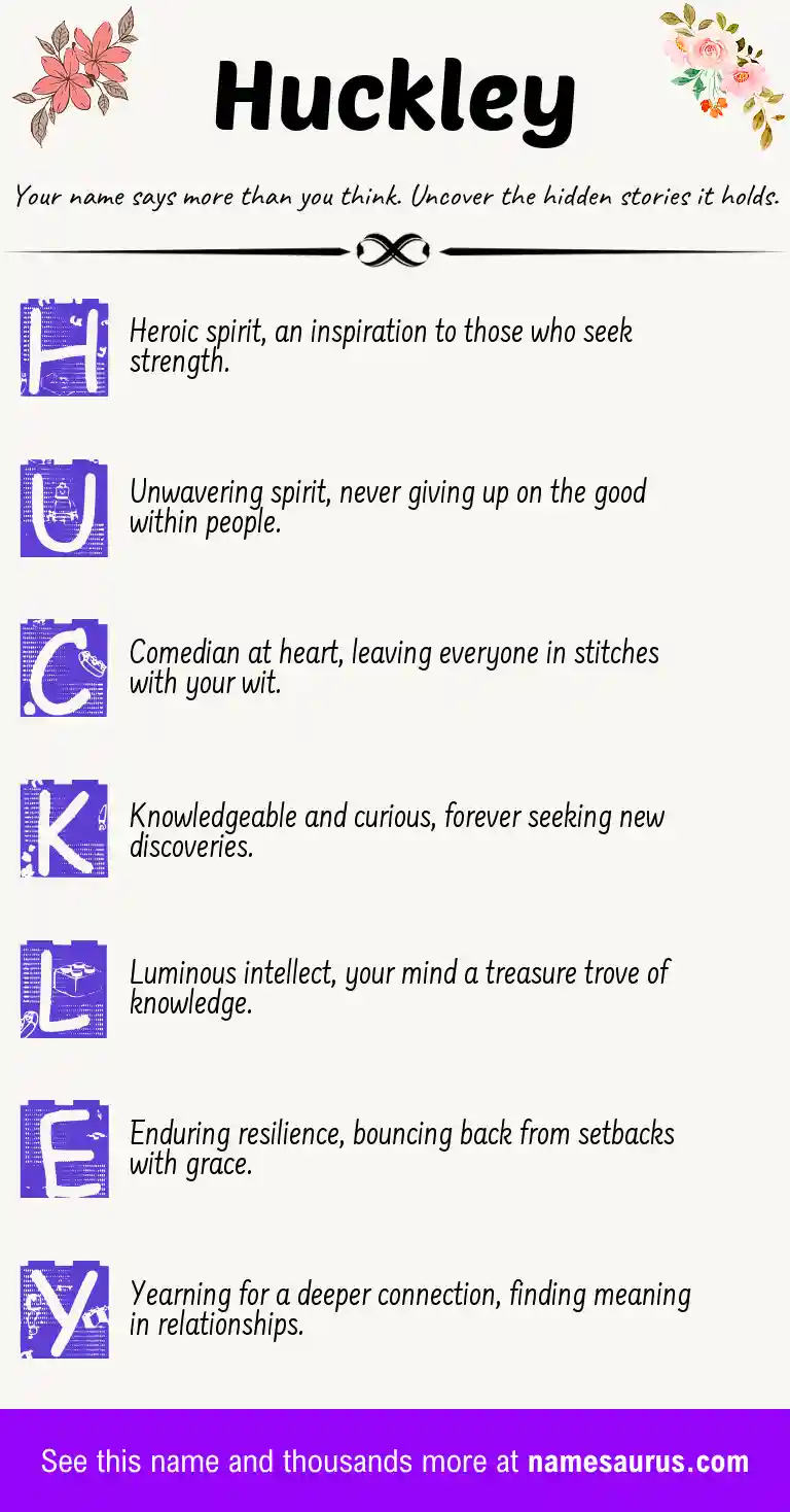 Acrostic poem about Huckley.
