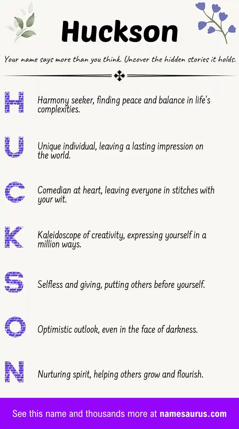 Acrostic poem about Huckson.