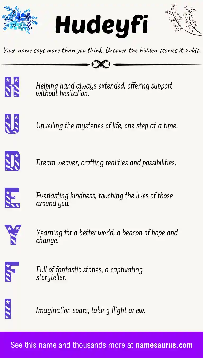 Acrostic poem about Hudeyfi.