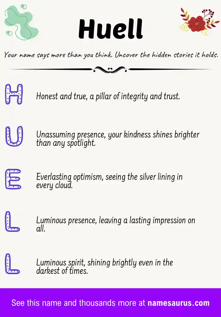Acrostic poem about Huell.