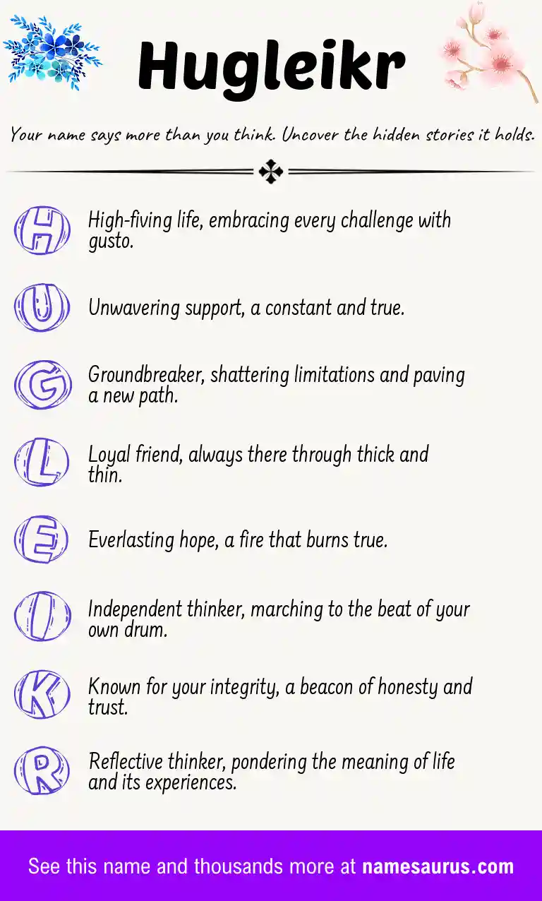 Acrostic poem about Hugleikr.