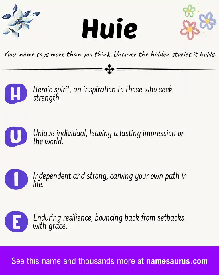 Acrostic poem about Huie.
