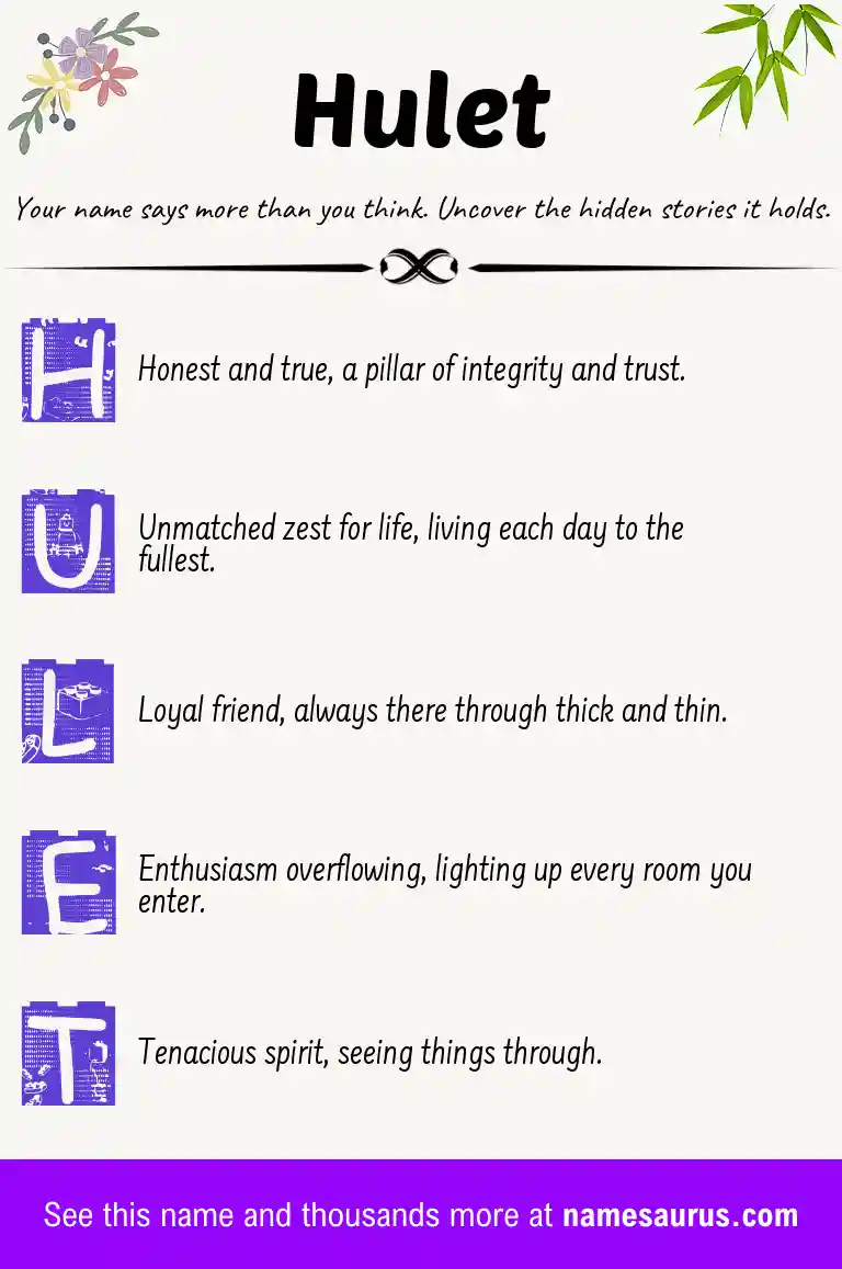 Acrostic poem about Hulet.