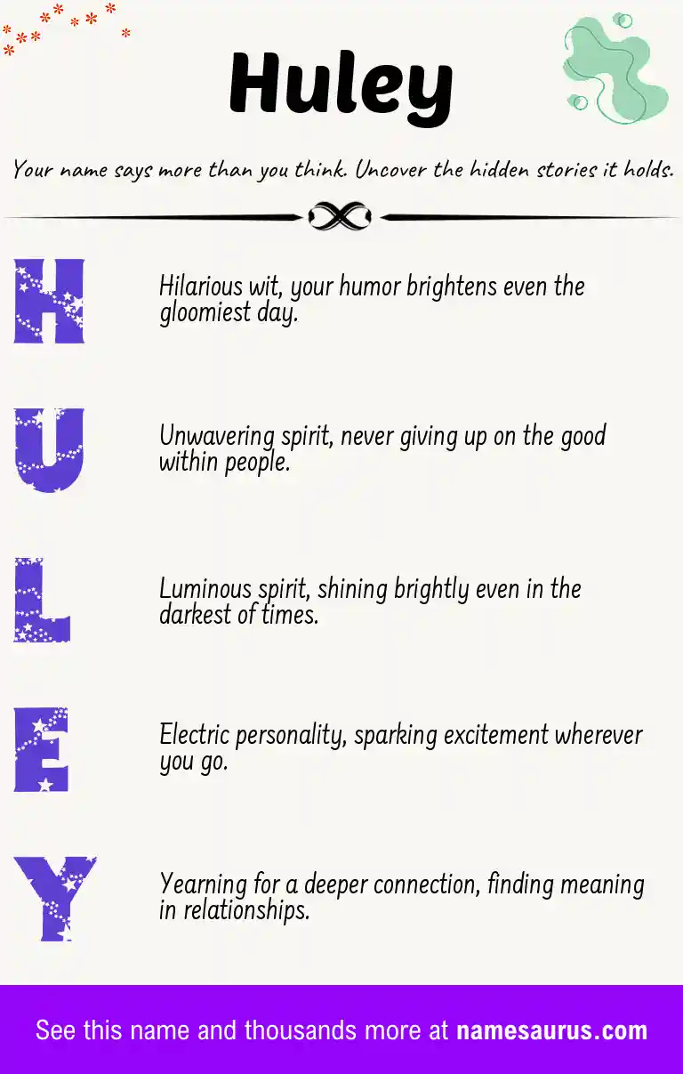 Acrostic poem about Huley.