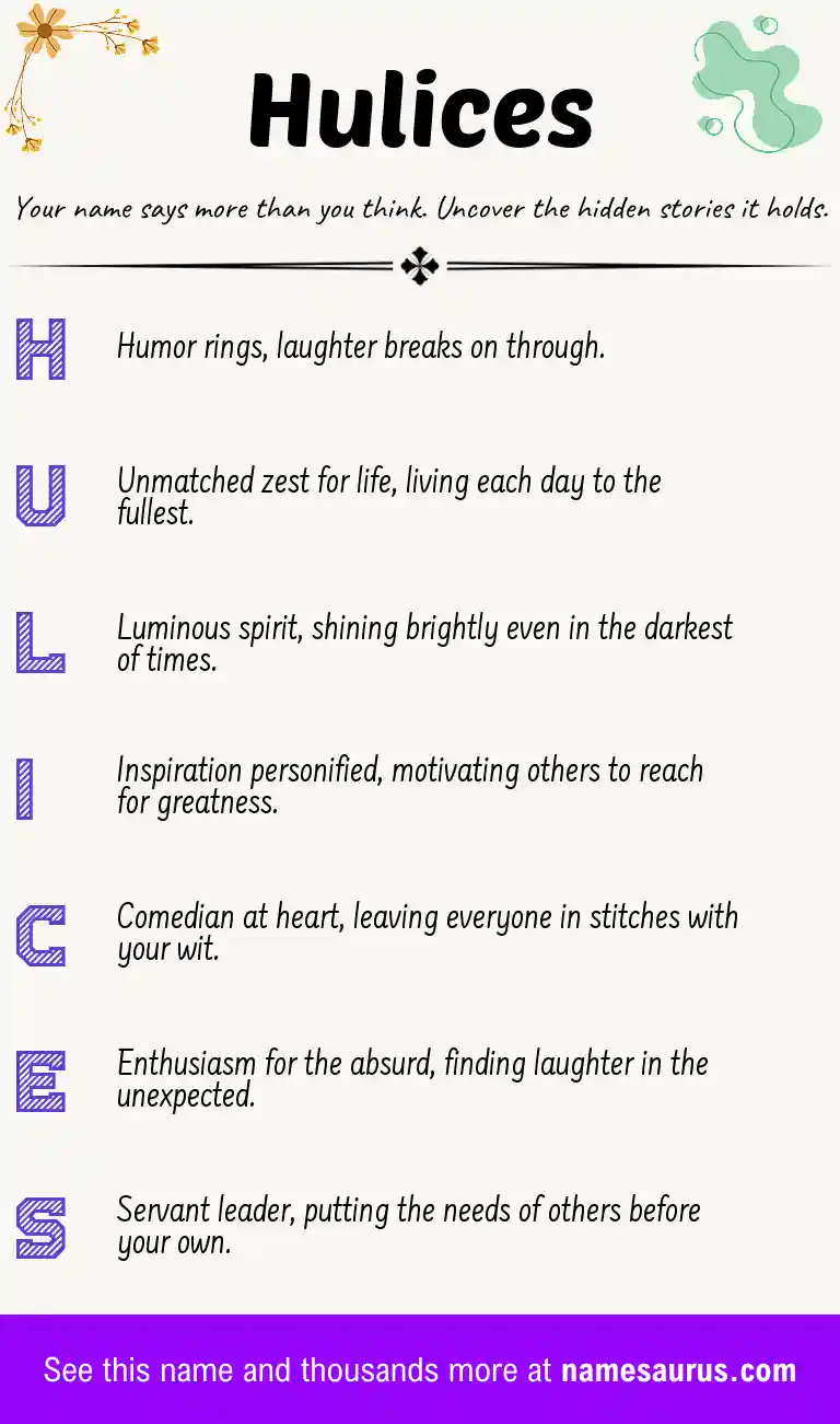 Acrostic poem about Hulices.