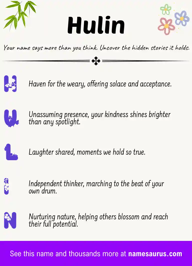 Acrostic poem about Hulin.