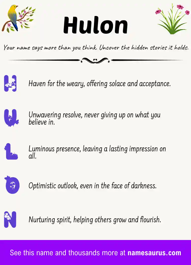 Acrostic poem about Hulon.