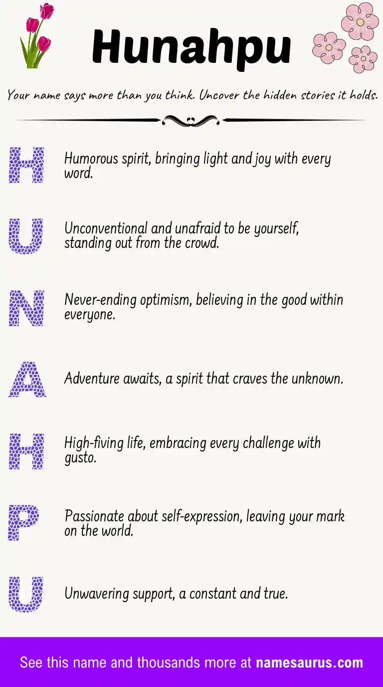 Acrostic poem about Hunahpu.