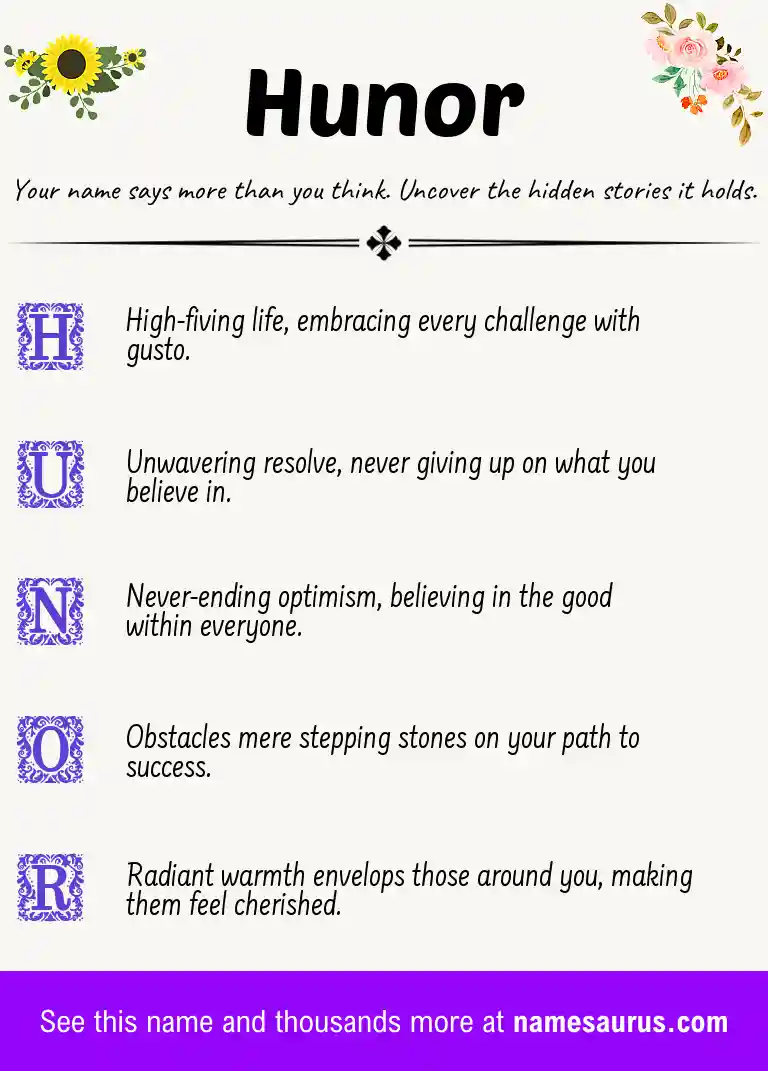Acrostic poem about Hunor.