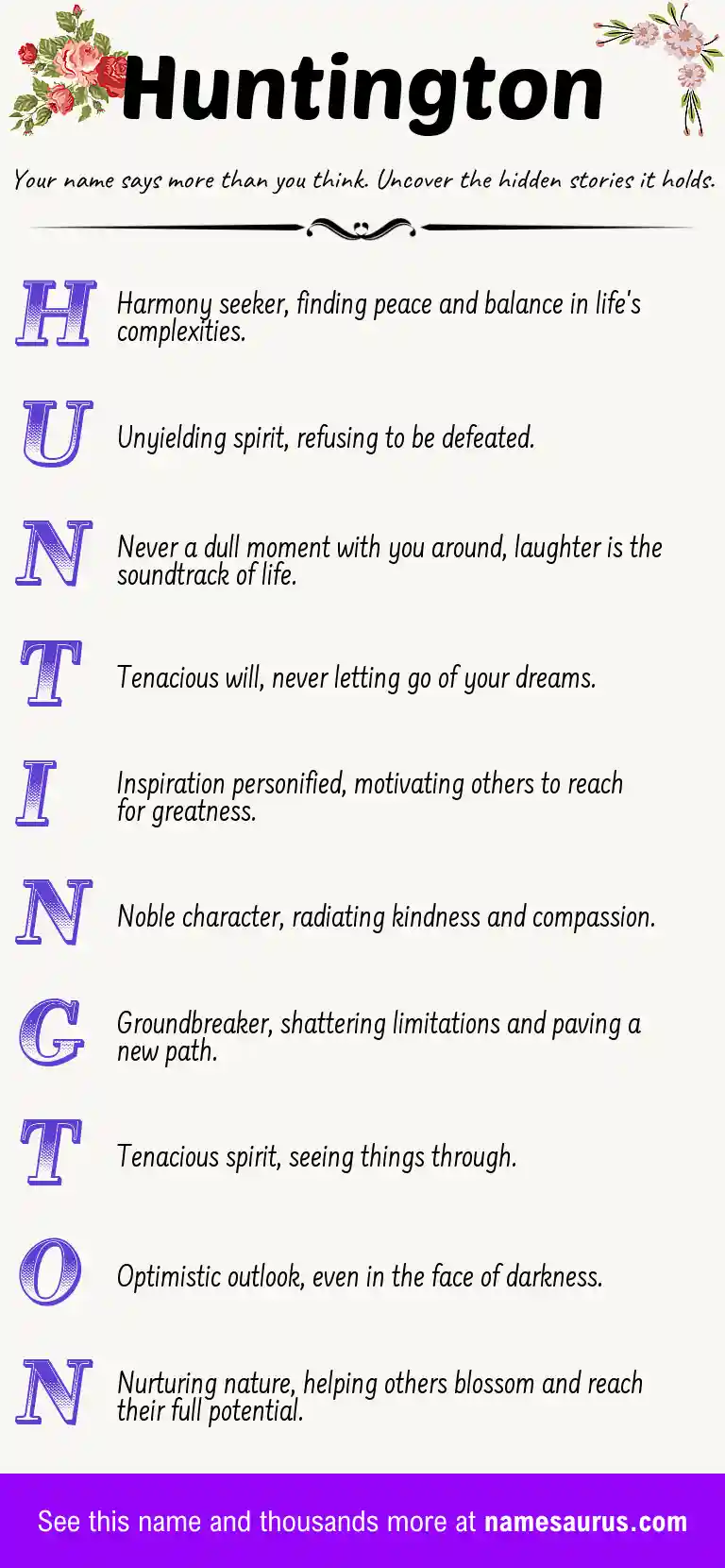 Acrostic poem about Huntington.