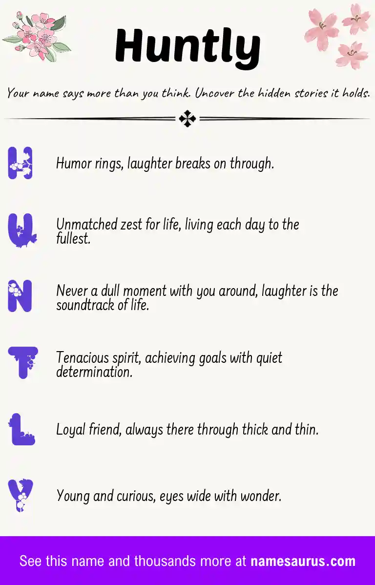 Acrostic poem about Huntly.
