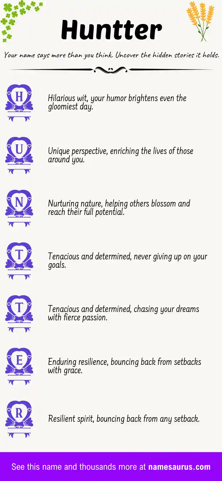 Acrostic poem about Huntter.