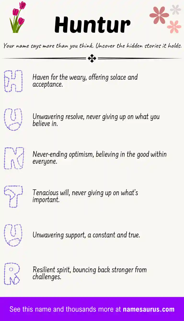 Acrostic poem about Huntur.