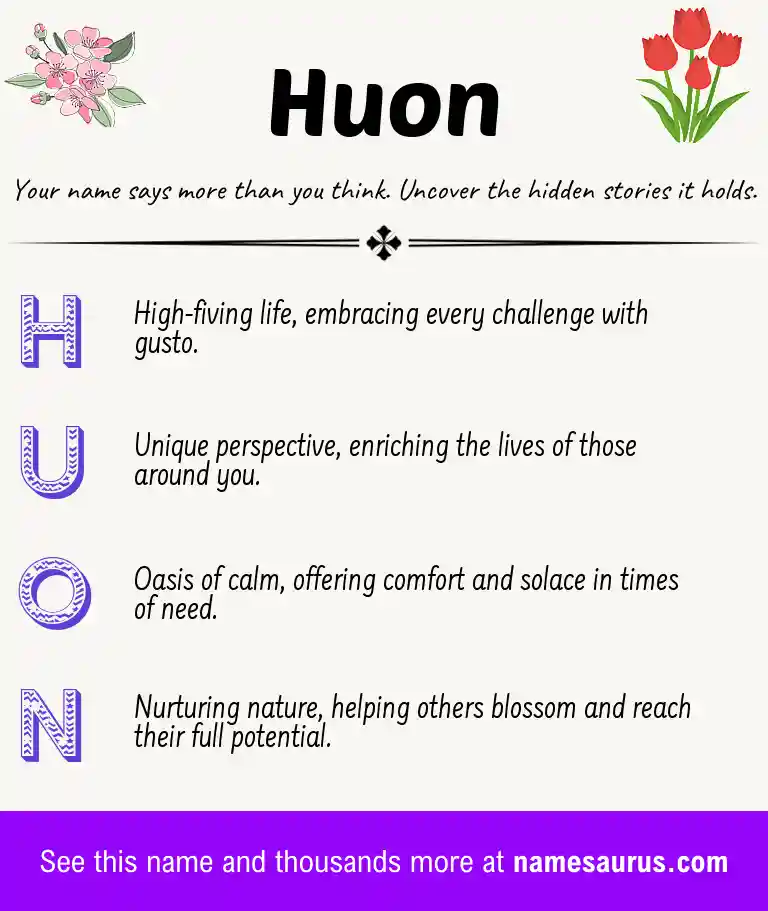 Acrostic poem about Huon.