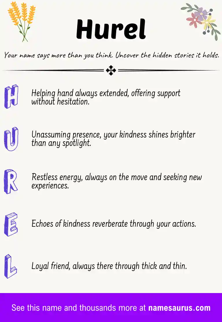 Acrostic poem about Hurel.